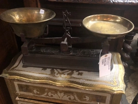 ORNATE CAST IRON AND BRASS SCALES interior room decor