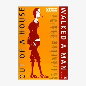 Out of a House Walked a Man 1994 Print vintage woodcut wallpaper
