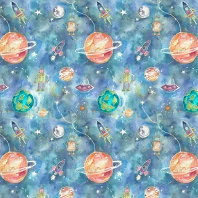 Out Of This World Printed Cotton Fabric (By The Metre) Sky elegant table cloth  