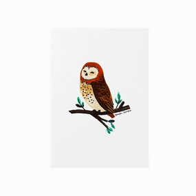 Owl Art Print framed wall decor
