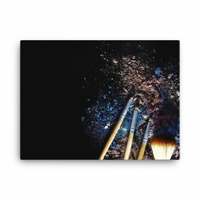 Paintbrush on black background - canvas canvas mural art