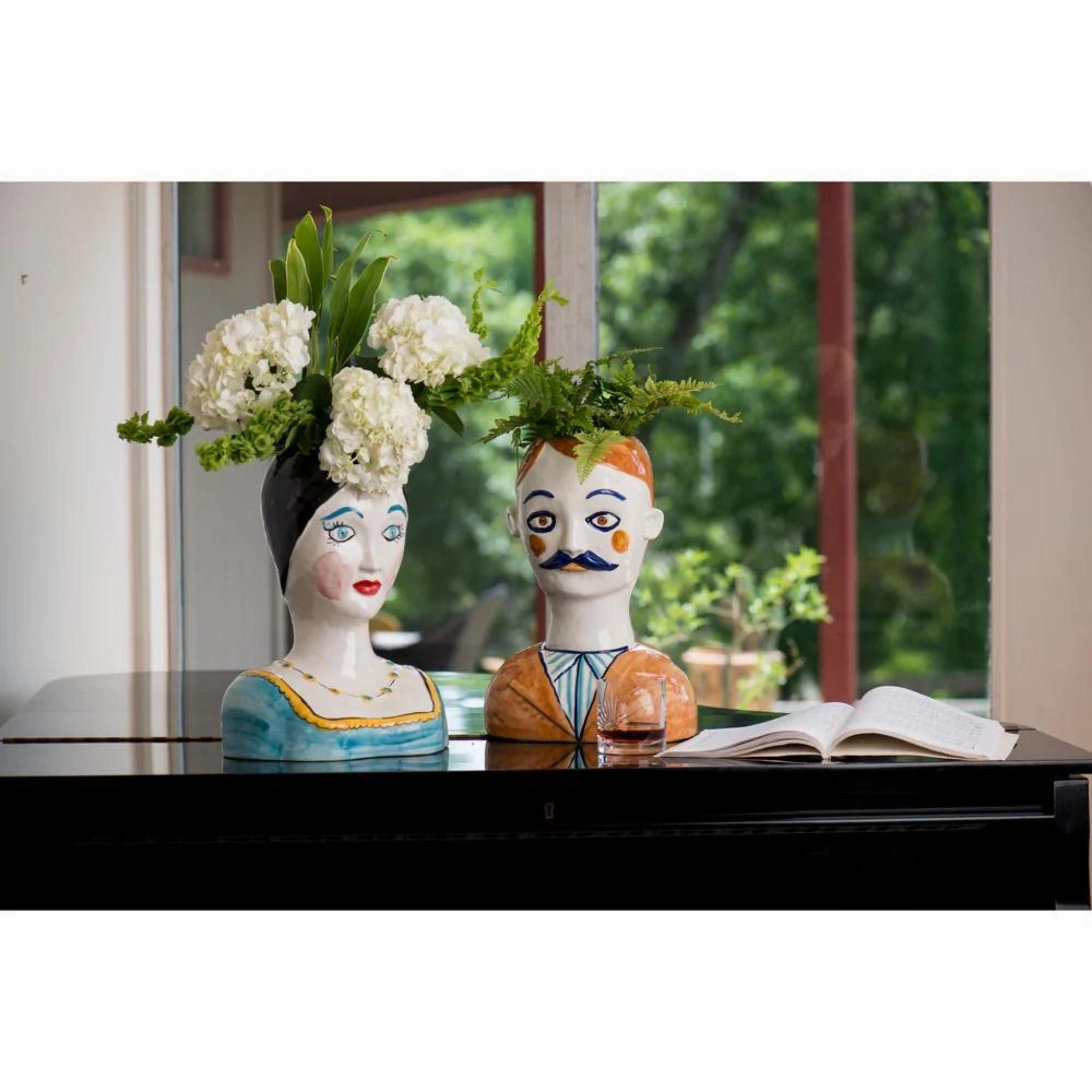Painted Head Vase