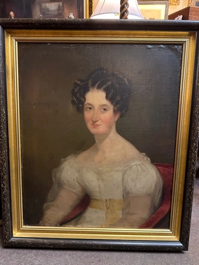 PAIR OF 1840'S SPANISH ARISTOCRAT COUPLES PAINTINGS classic mural painting
