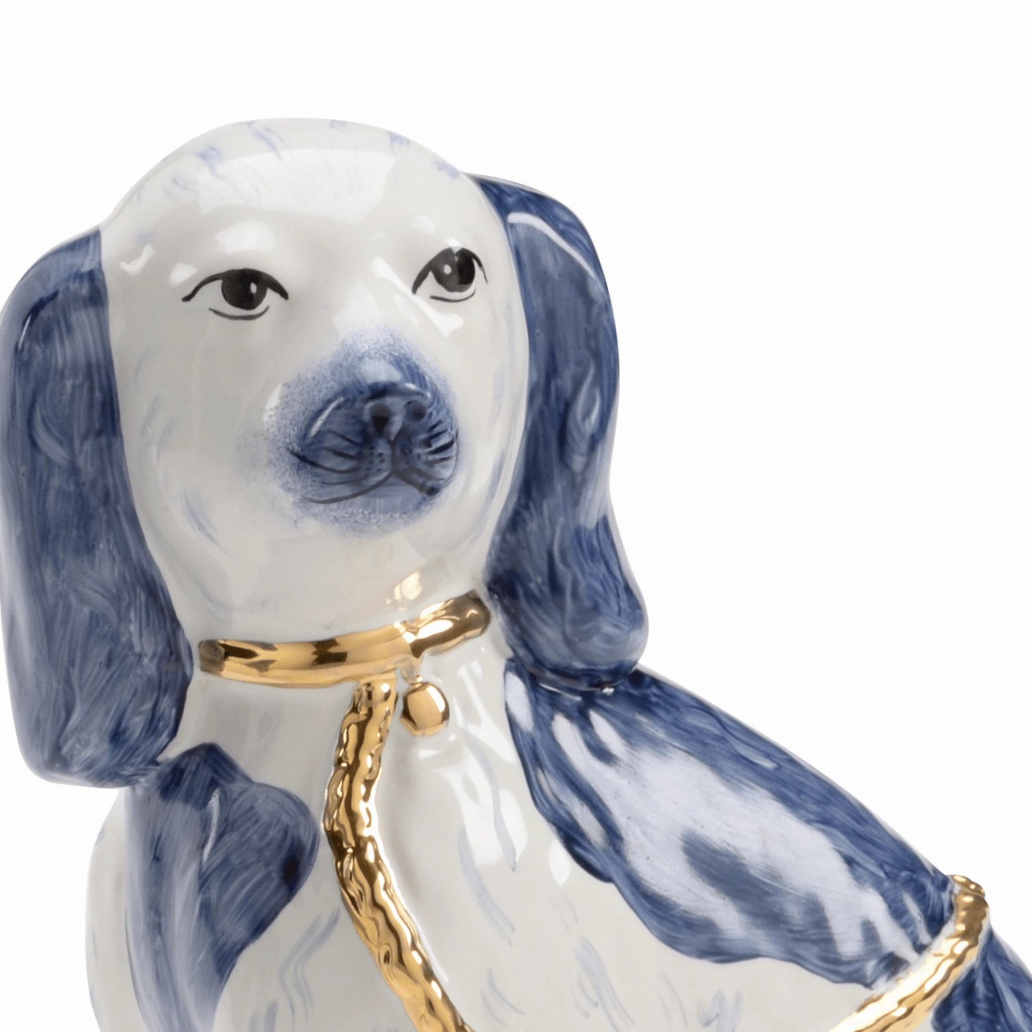 Pair of Blue & White Ceramic Staffordshire Dogs