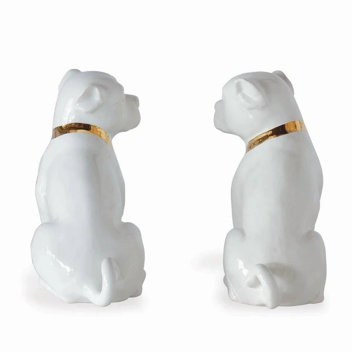 Pair of Cream Pug Porcelain Figurines