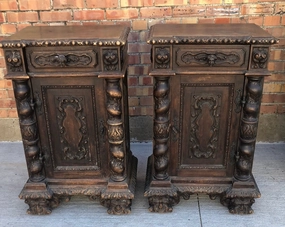 PAIR OF ITALIAN BARLEY TWIST NIGHT STANDS interior room decor