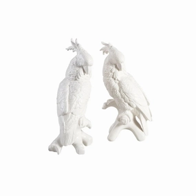 Pair of Large Ceramic Cockatoos home display ornament