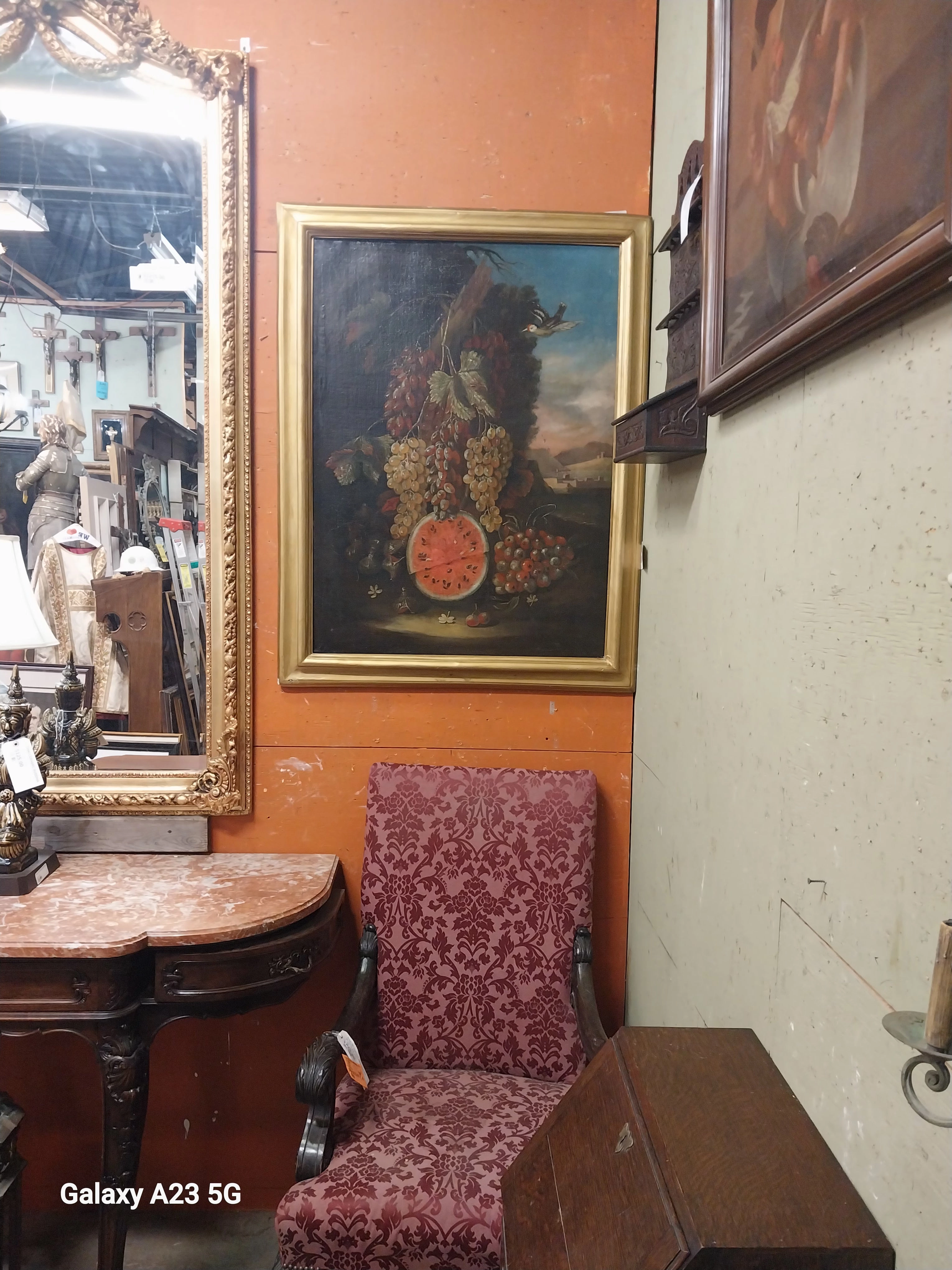 PAIR OF LARGE ITALIAN 18TH CENTURY STILL LIFE PAINTINGS ON CANVAS
