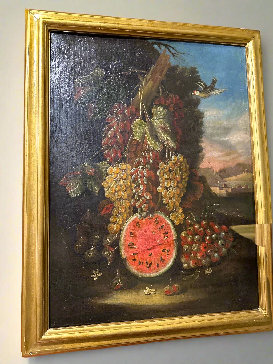 PAIR OF LARGE ITALIAN 18TH CENTURY STILL LIFE PAINTINGS ON CANVAS