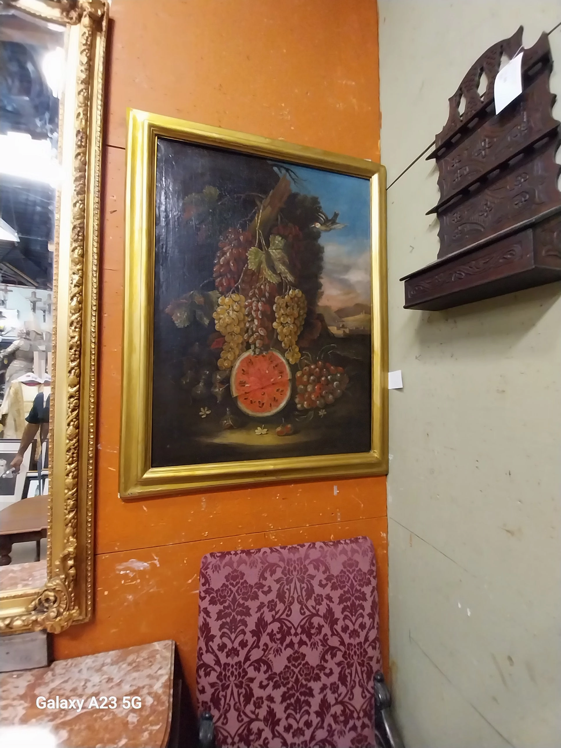 PAIR OF LARGE ITALIAN 18TH CENTURY STILL LIFE PAINTINGS ON CANVAS