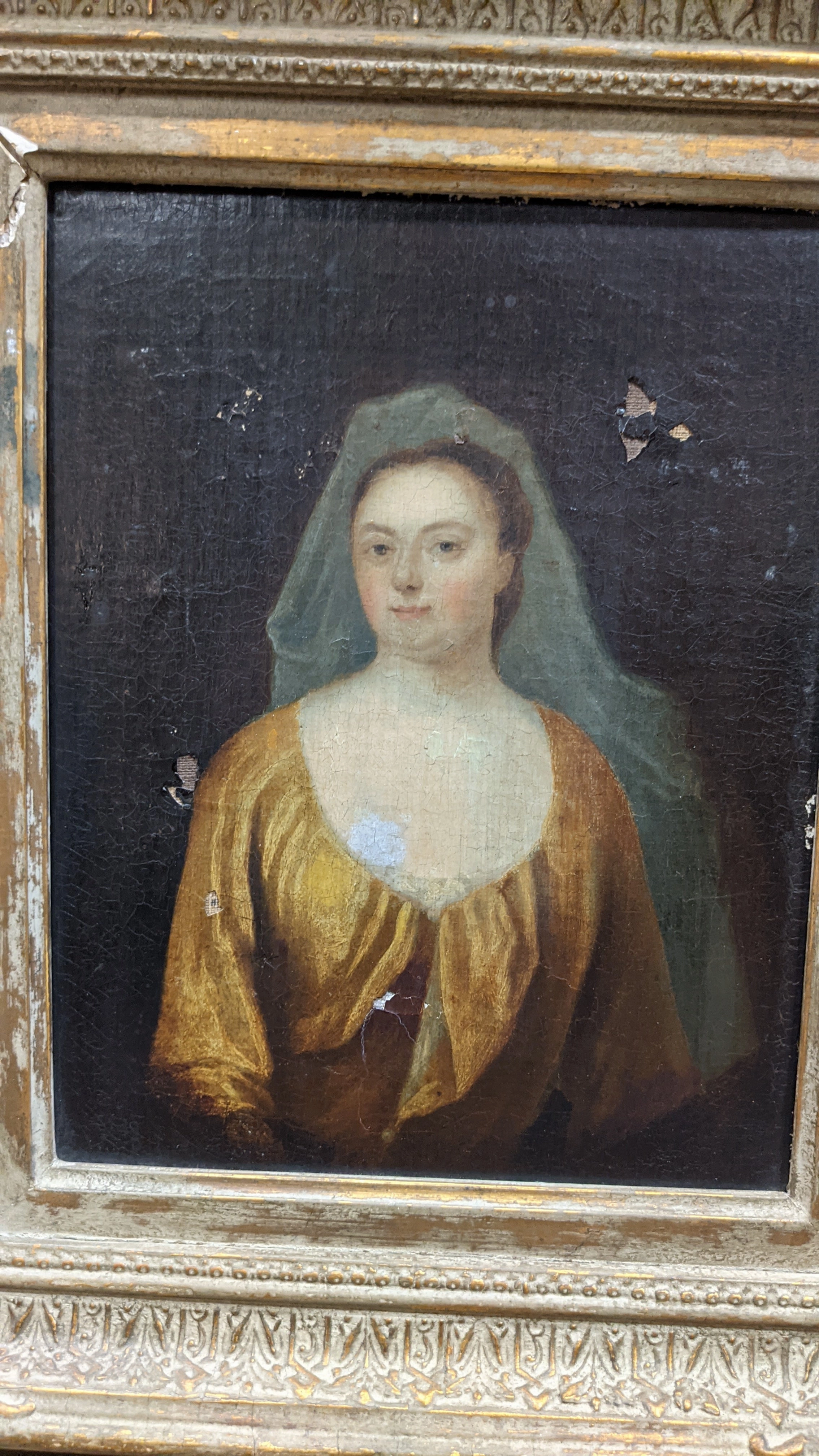 PAIR OF SMALL FRAMED LADY AND GENTLEMAN OIL PAINTINGS