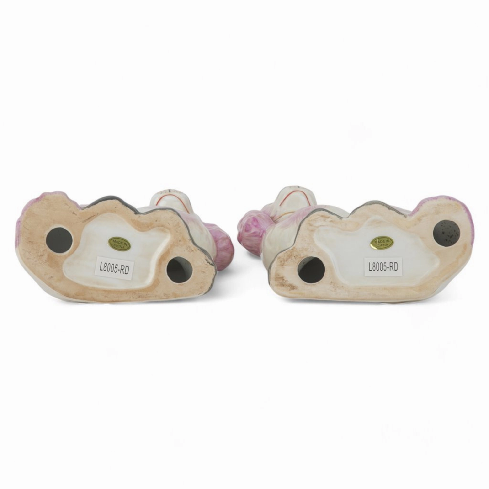 Pair of Staffordshire Dog Figurines in Pink