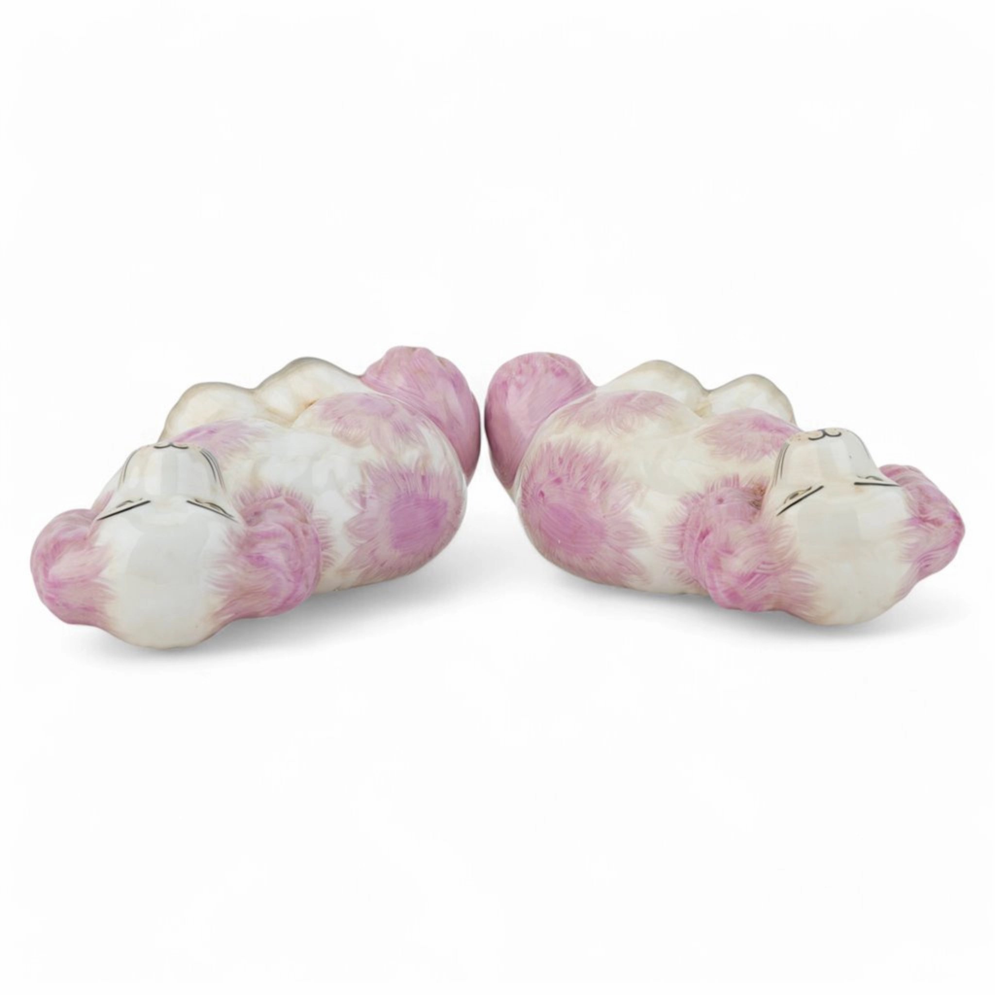 Pair of Staffordshire Dog Figurines in Pink