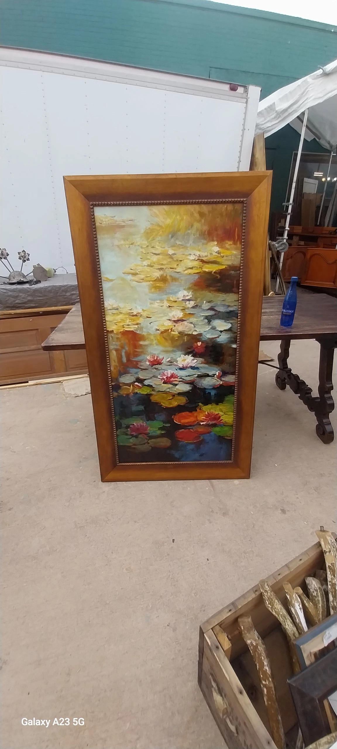 PAIR OF VINTAGE IMPRESSIONIST WATER LILIES PAINTING