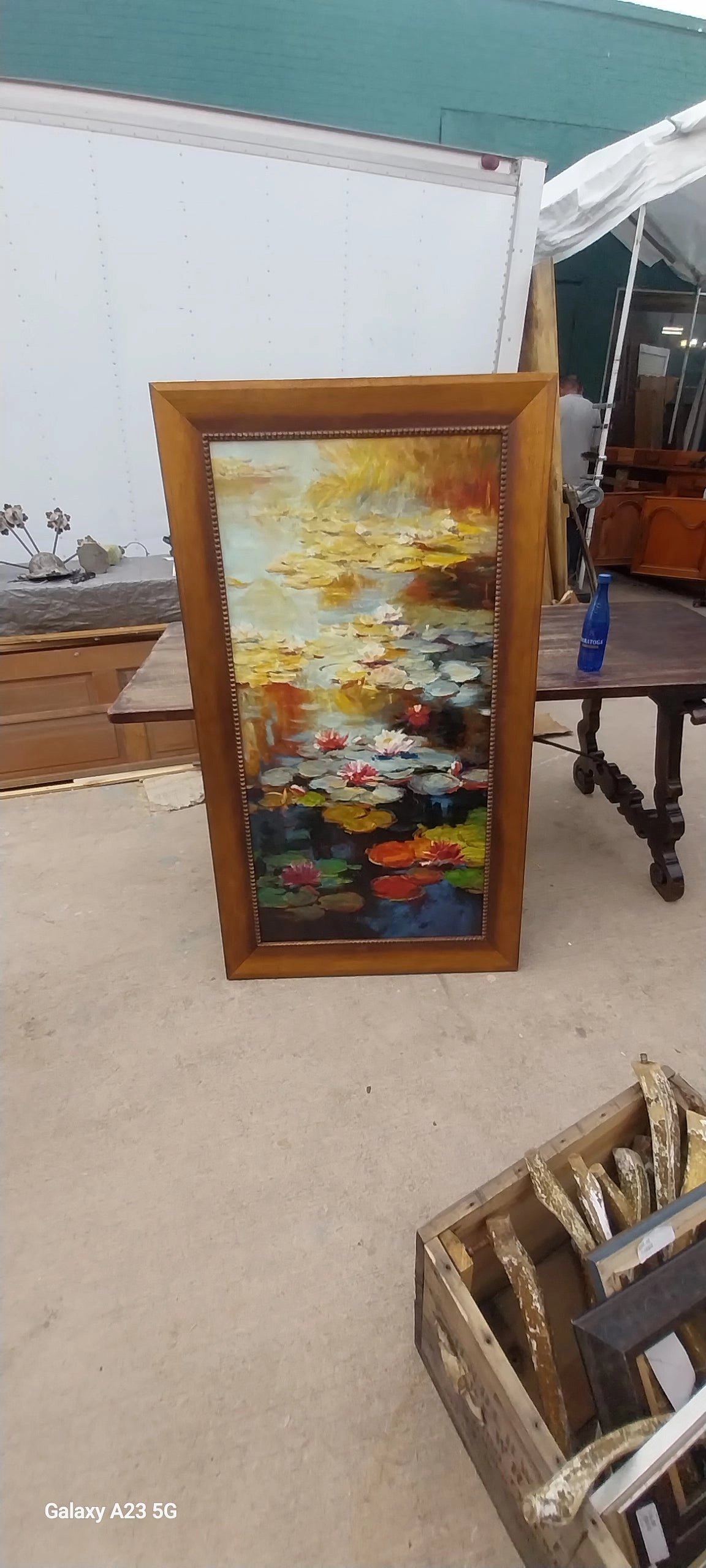PAIR OF VINTAGE IMPRESSIONIST WATER LILIES PAINTING