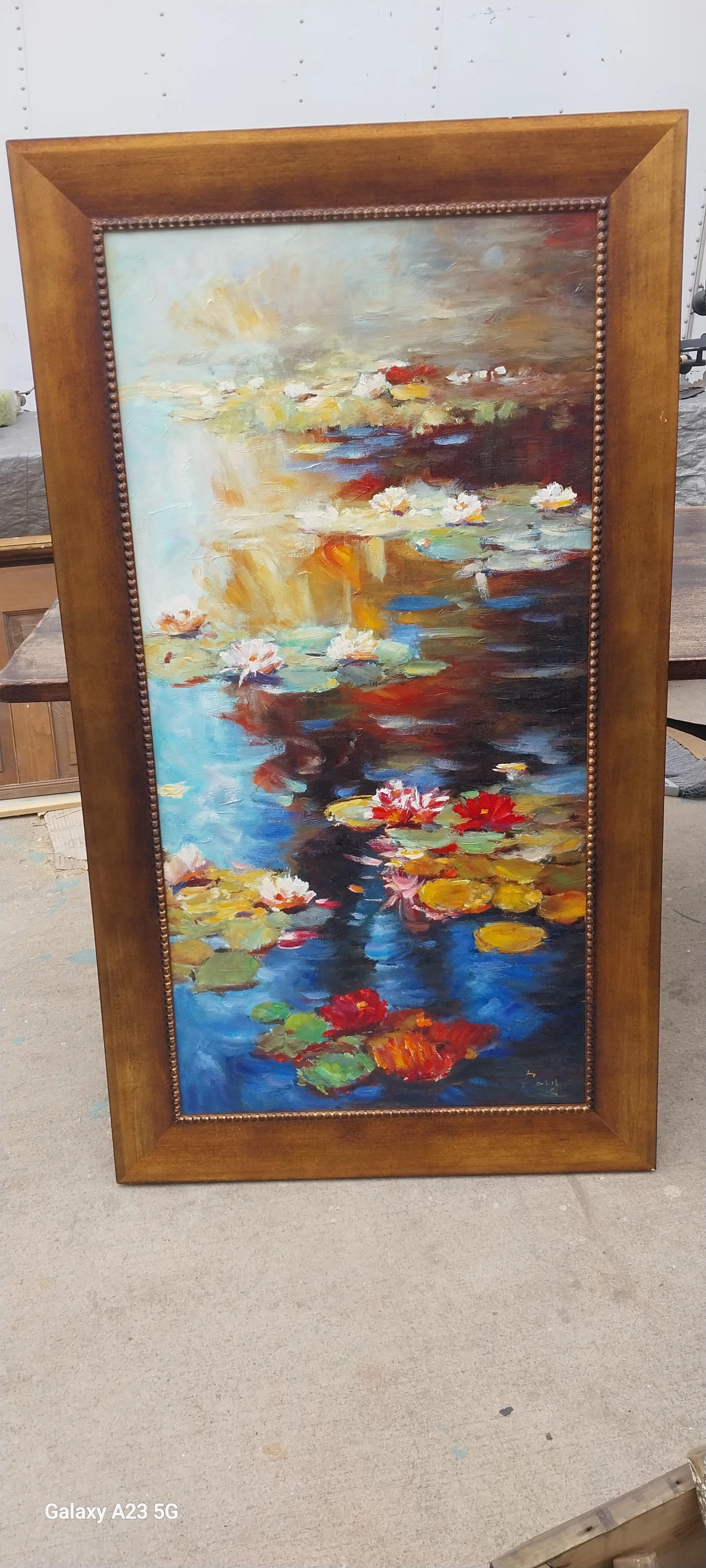 PAIR OF VINTAGE IMPRESSIONIST WATER LILIES PAINTING