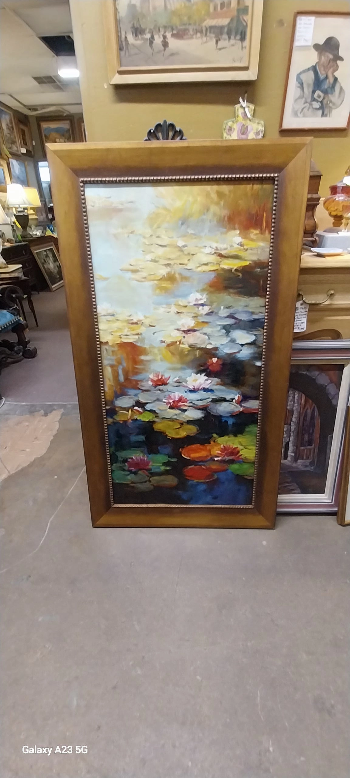 PAIR OF VINTAGE IMPRESSIONIST WATER LILIES PAINTING