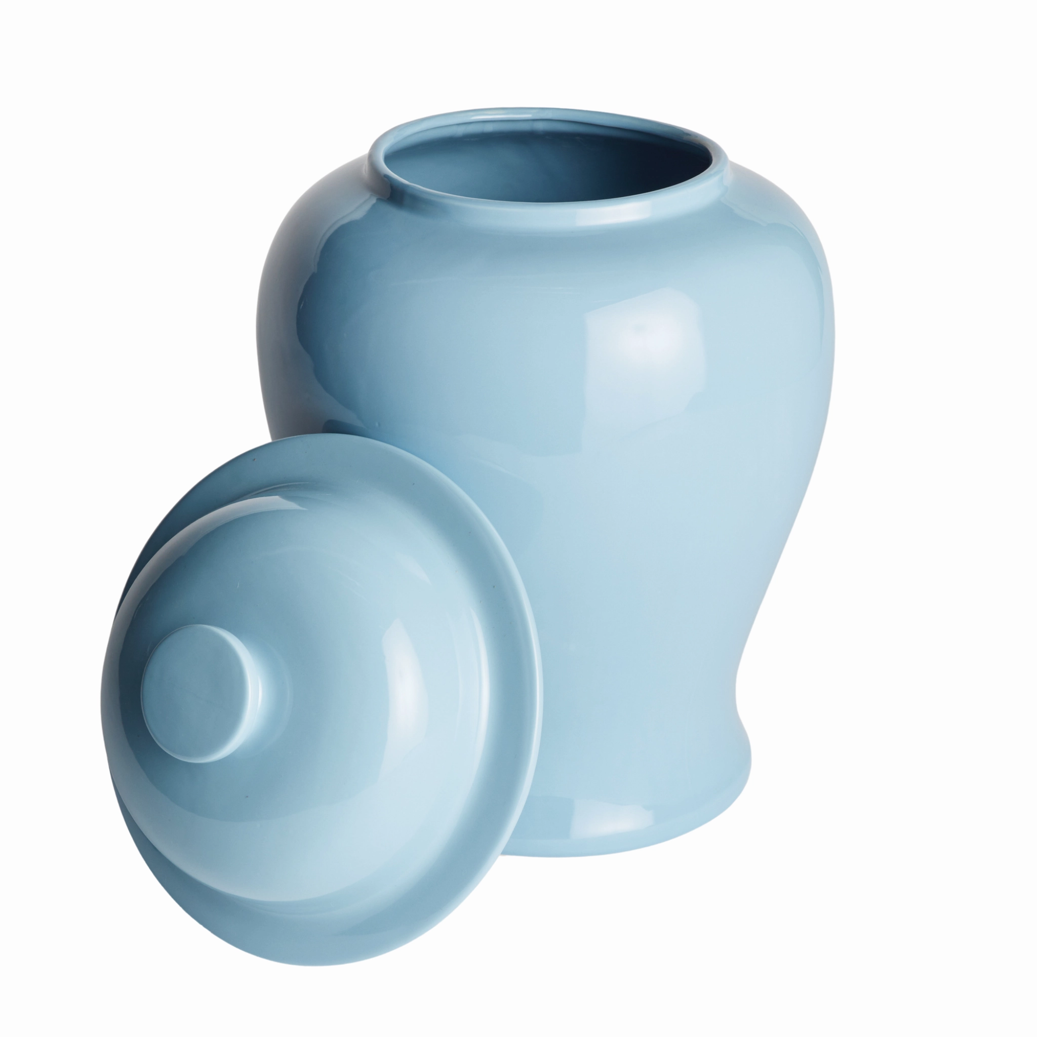 Pale Blue Koa Wide Lidded Ginger Jar