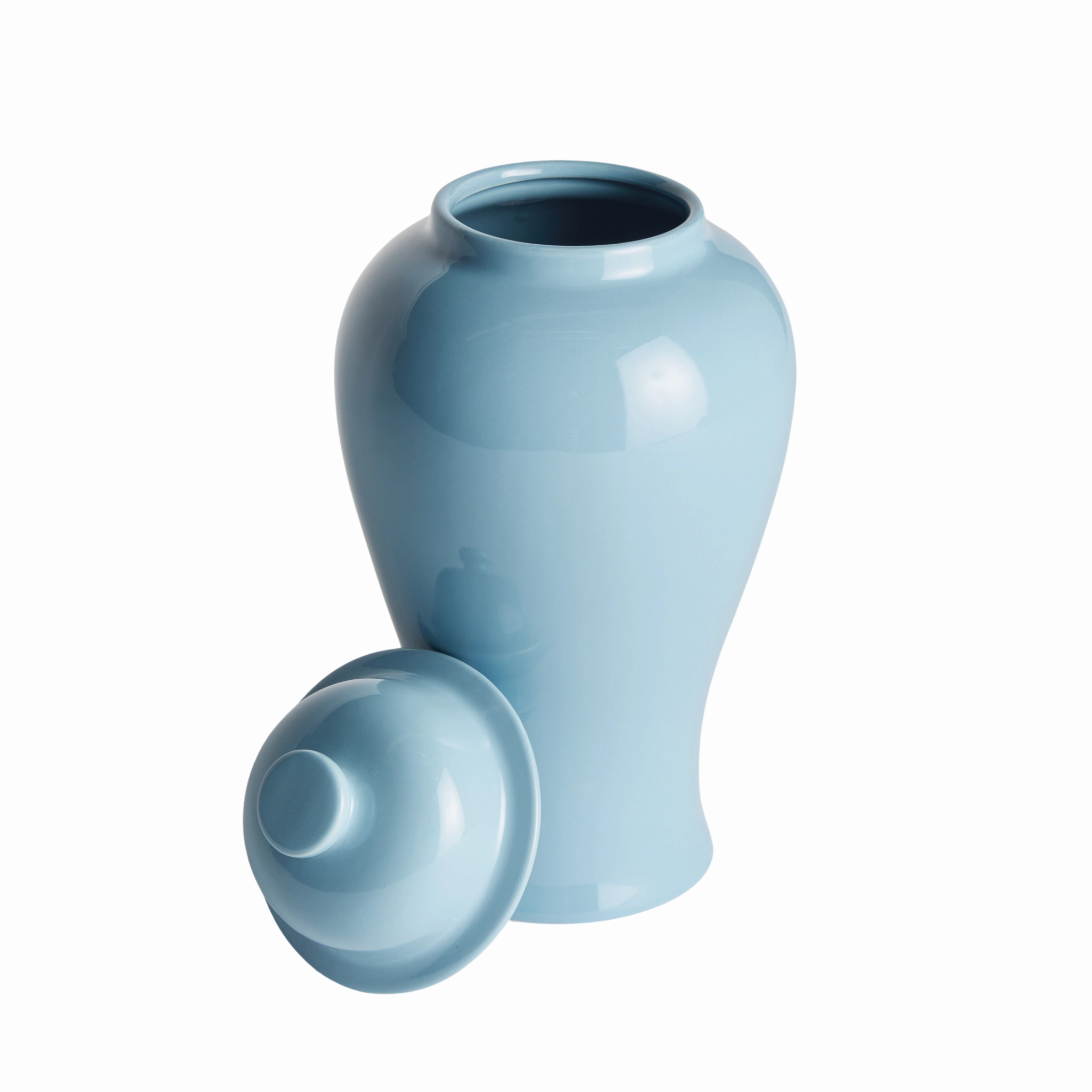 Pale Blue Koa Wide Lidded Ginger Jar