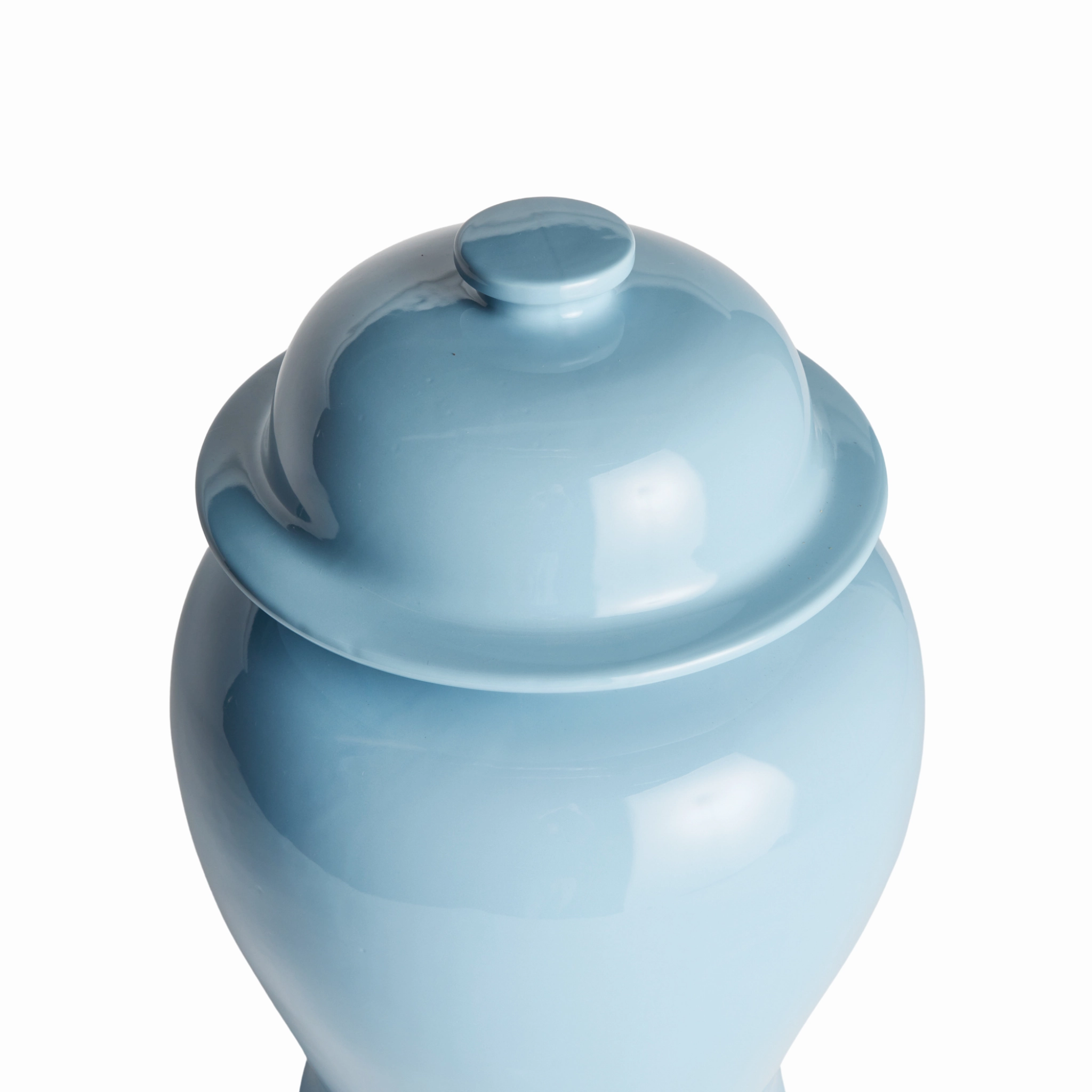 Pale Blue Koa Wide Lidded Ginger Jar