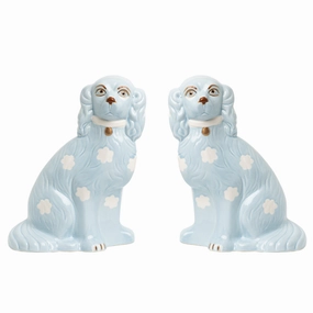 Pale Blue Staffordshire Dogs home display ornament