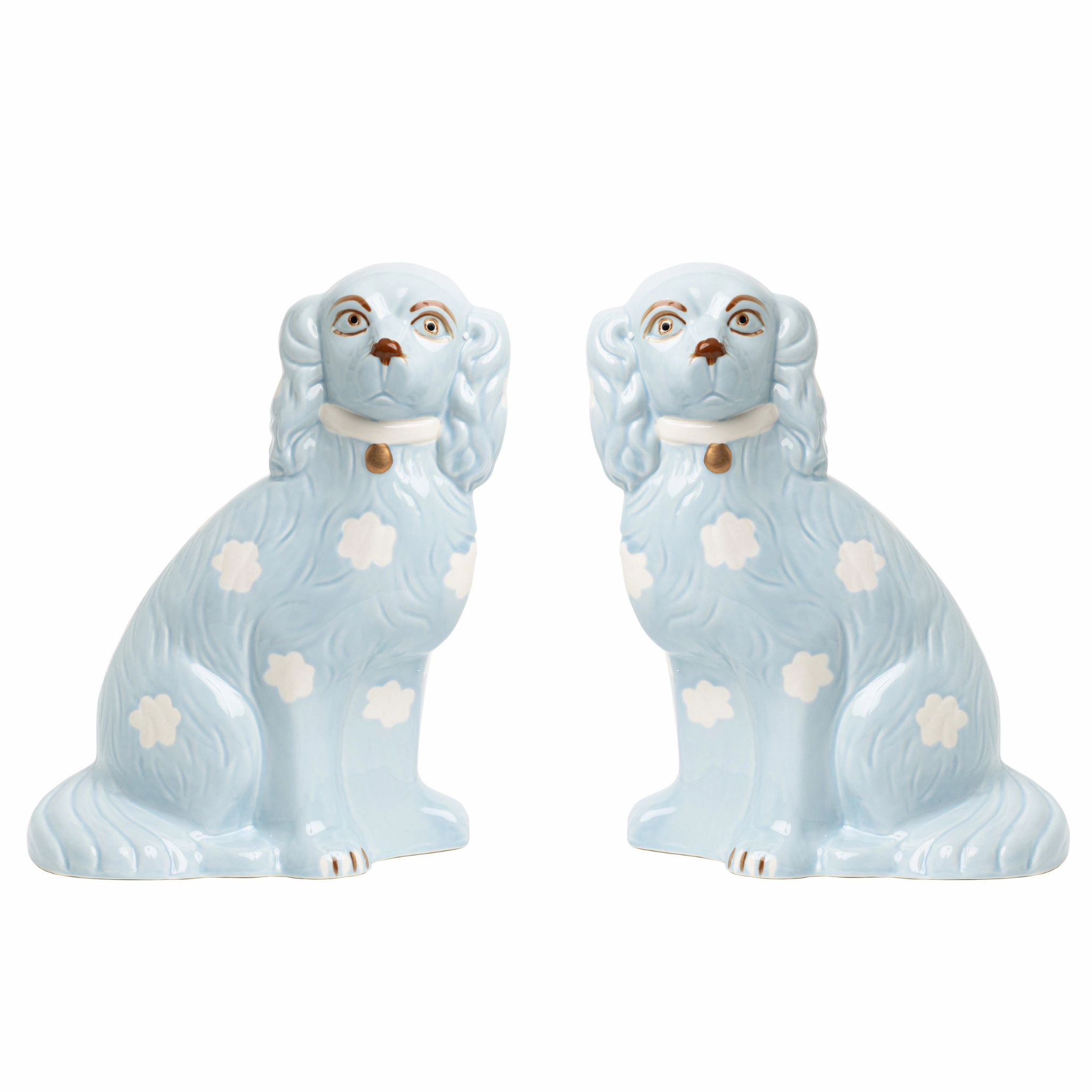 Pale Blue Staffordshire Dogs home display ornament