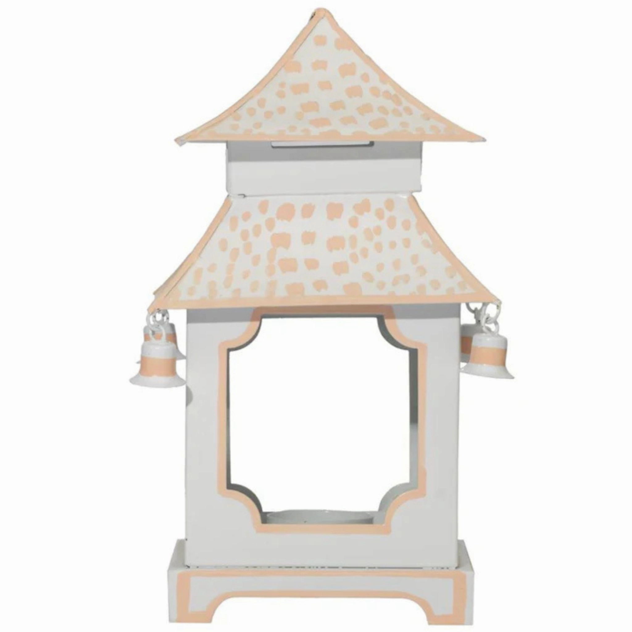 Pale Pink & White Polka Dot Pagoda Lantern home display ornament