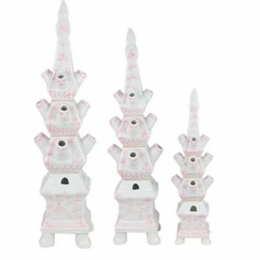 Pale Pink Village Scene Tulipiere home display ornament