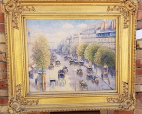 PARIS STREET SCENE OIL PAINTING BY GAIL SHERMAN CORBETT classic mural painting