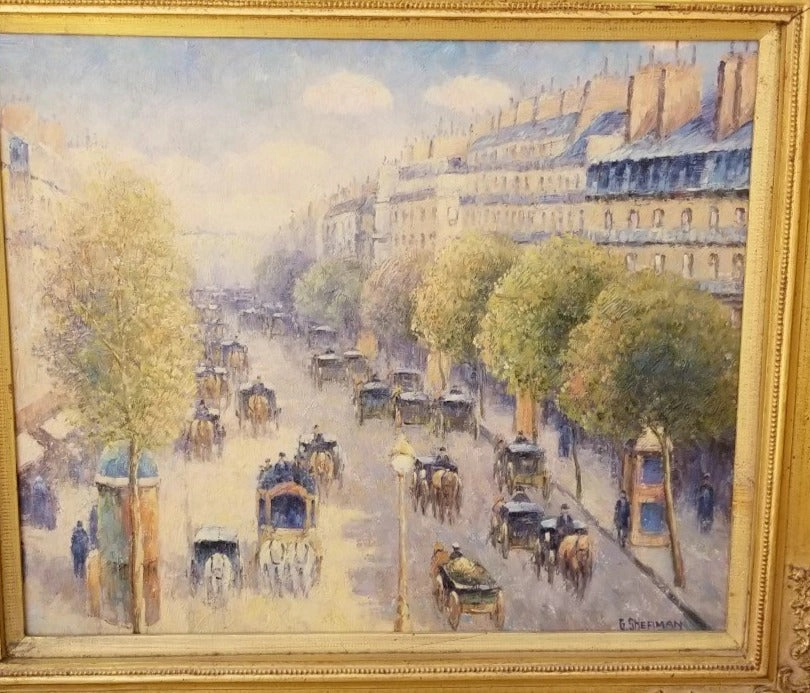 PARIS STREET SCENE OIL PAINTING BY GAIL SHERMAN CORBETT