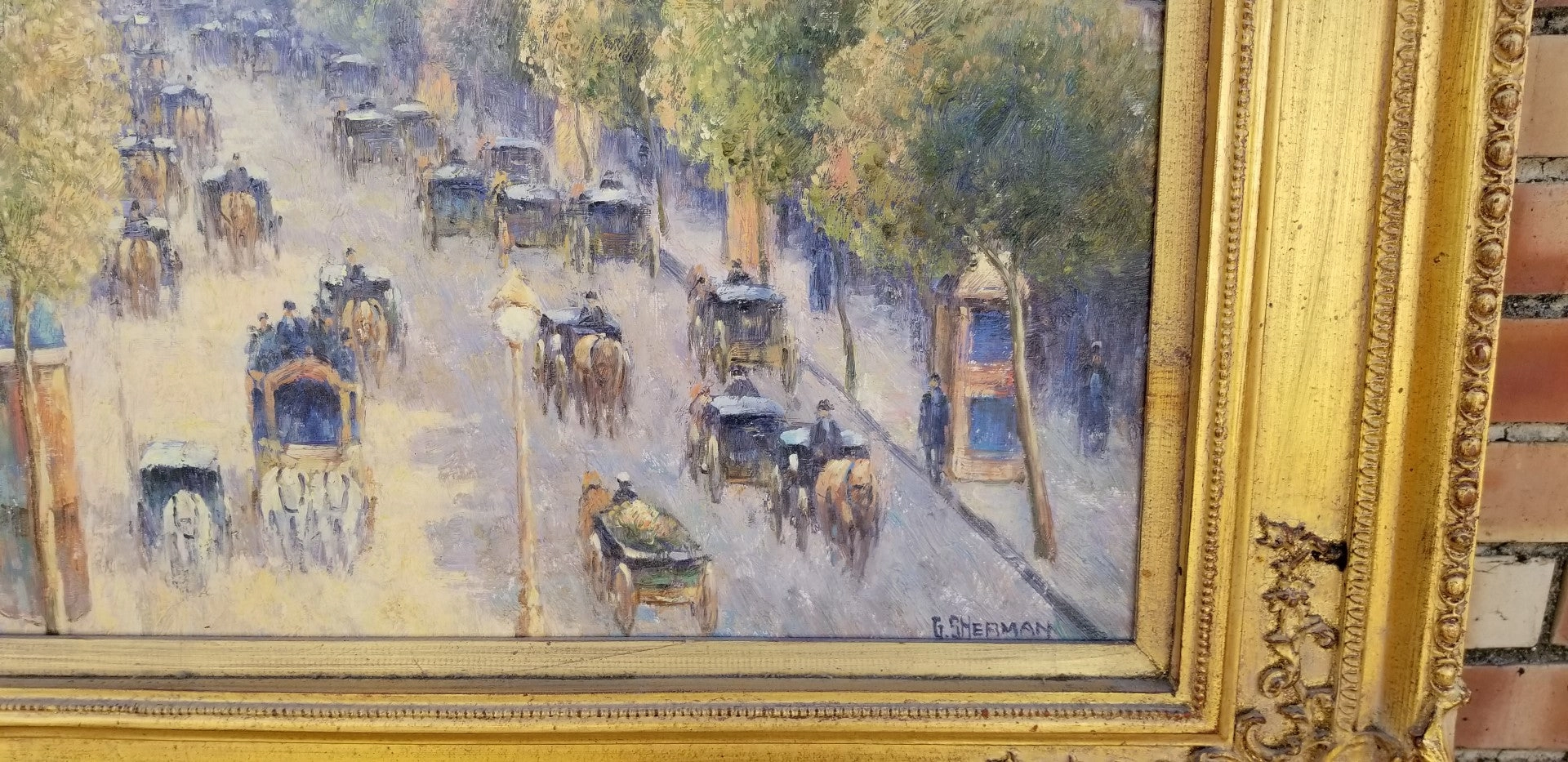 PARIS STREET SCENE OIL PAINTING BY GAIL SHERMAN CORBETT