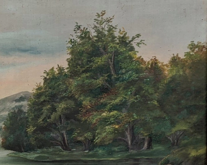 PASTORAL LANDSCAPE OIL PAINTING WITH SHEEP ON CANVAS, SIGNED