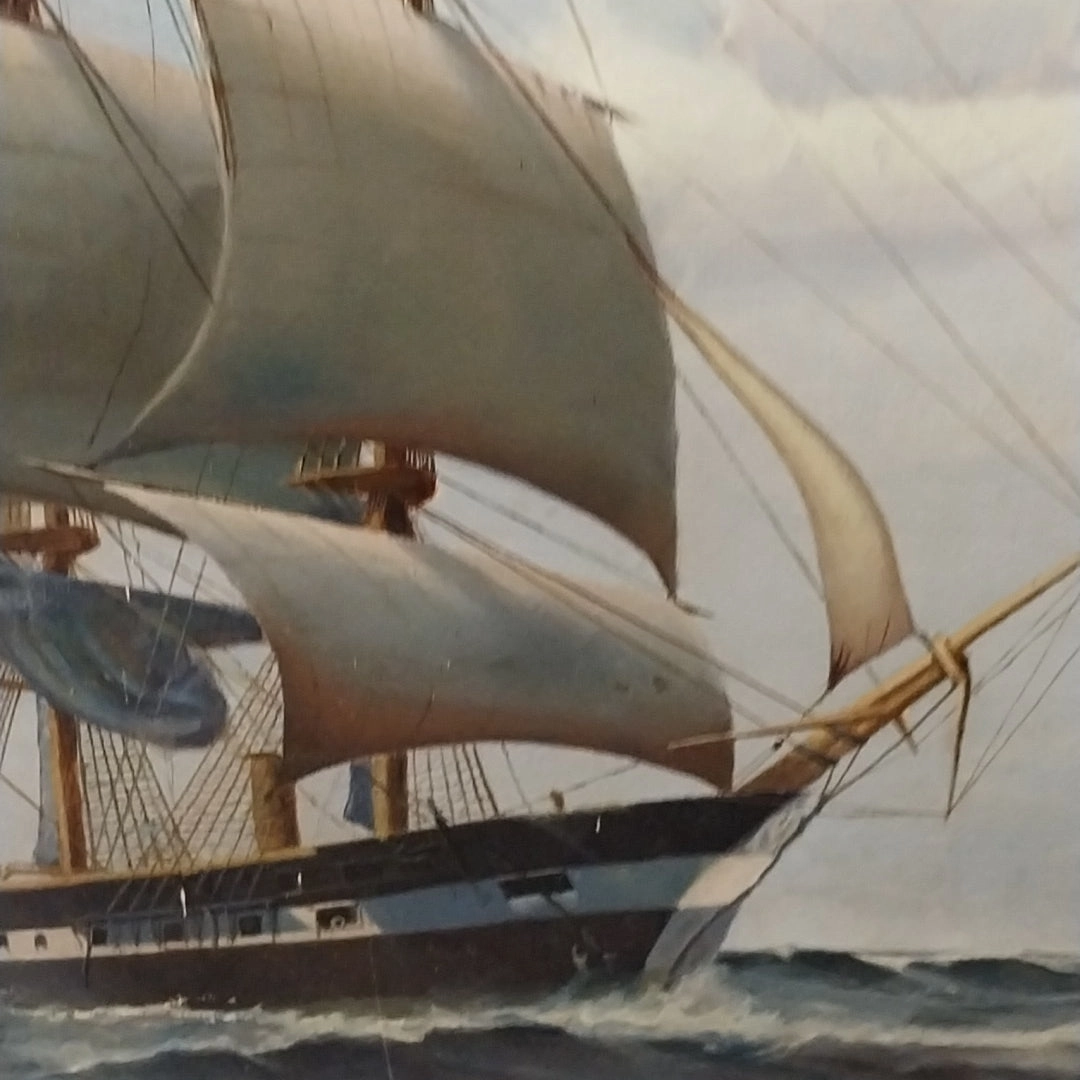 PAUL'S SHIP OIL PAINTING AS FOUND