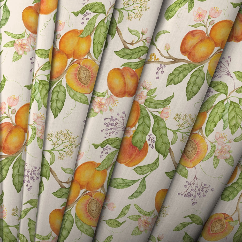 Peach Harvest Printed Cotton Fabric Cream
