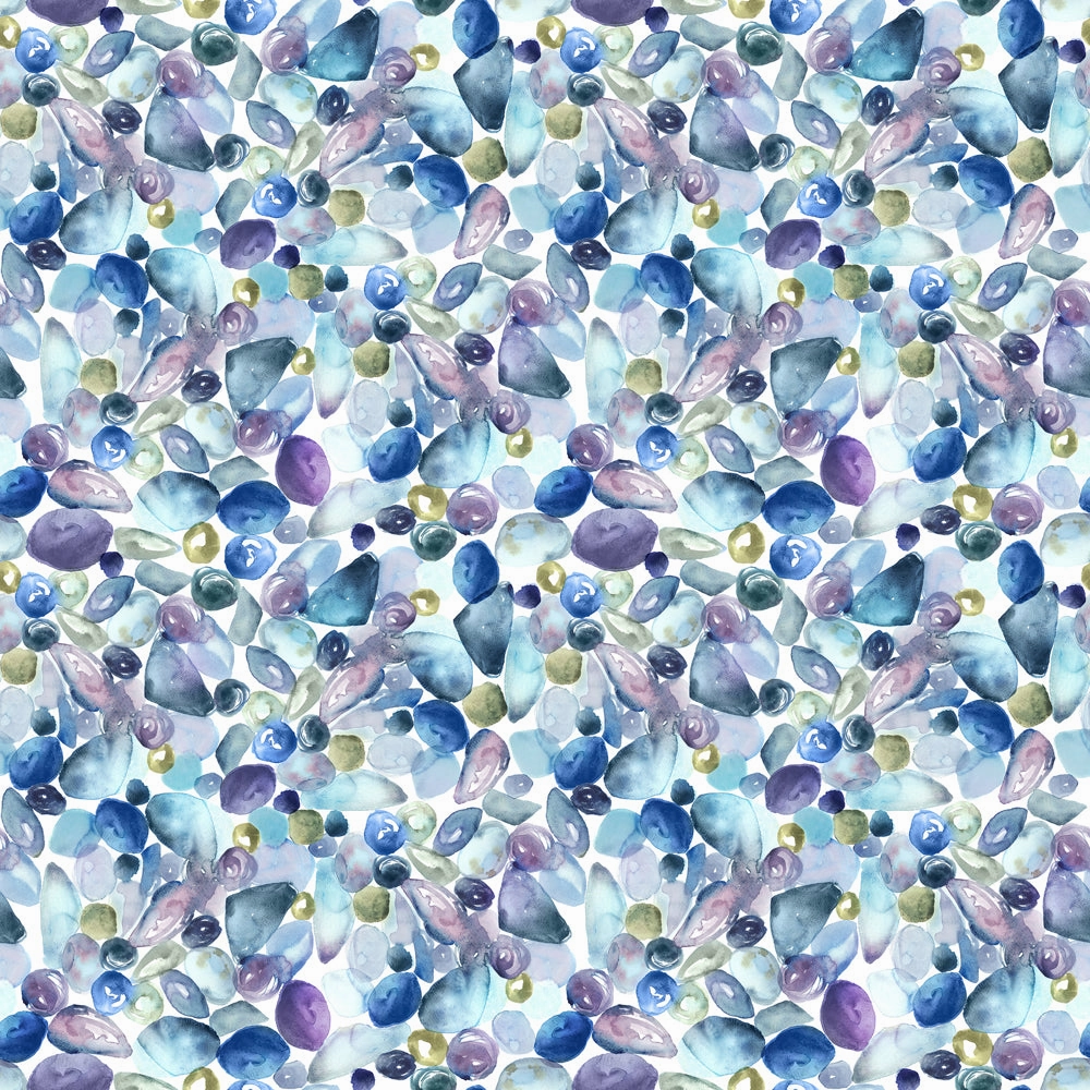 Pebbles Printed Cotton Fabric (By The Metre) Marine