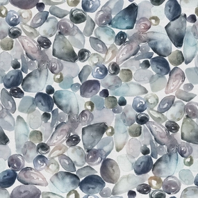 Pebbles Printed Cotton Fabric (By The Metre) Slate elegant table cloth  
