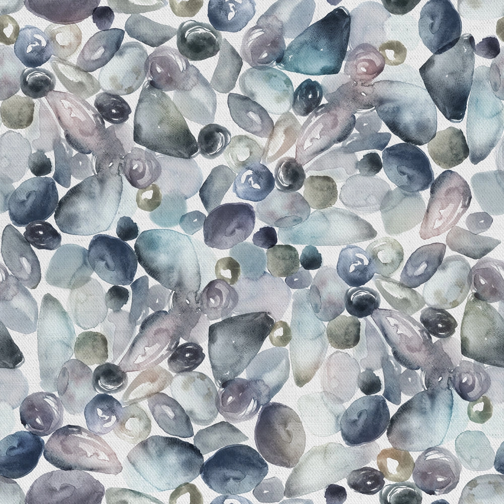 Pebbles Printed Cotton Fabric (By The Metre) Slate elegant table cloth  