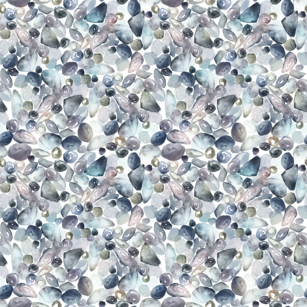 Pebbles Printed Cotton Fabric (By The Metre) Slate