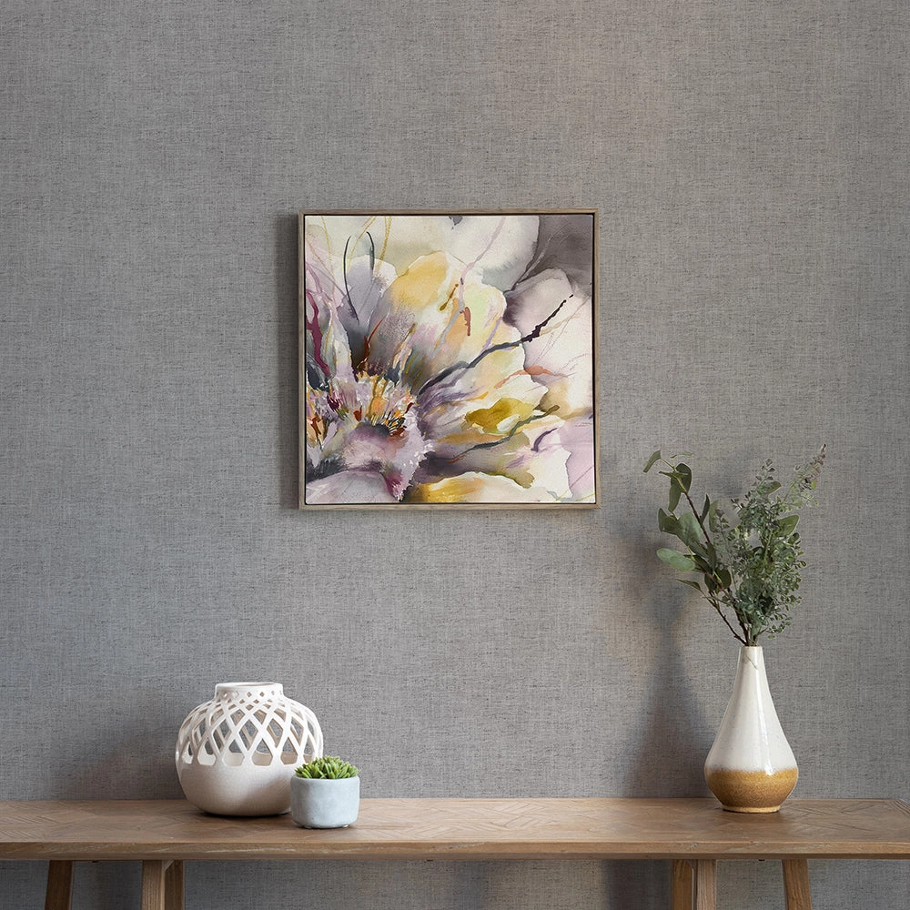 Peonia Framed Canvas Stone