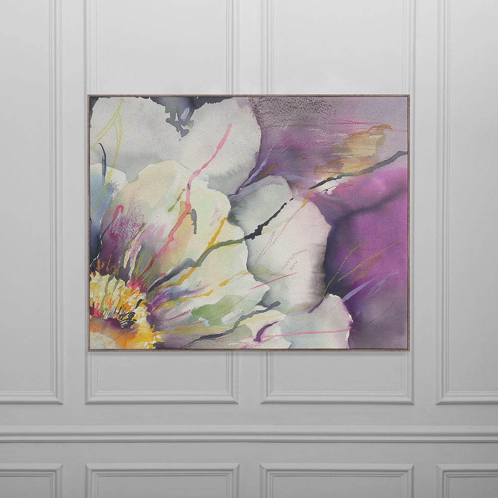 Peonia Framed Canvas Stone