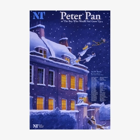 Peter Pan 1997 Print vintage woodcut wallpaper