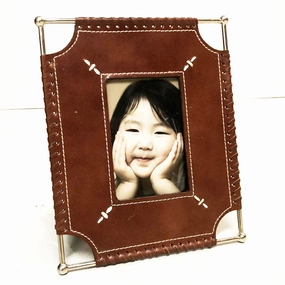 Picture Frame Leather Rim textured wall artwork