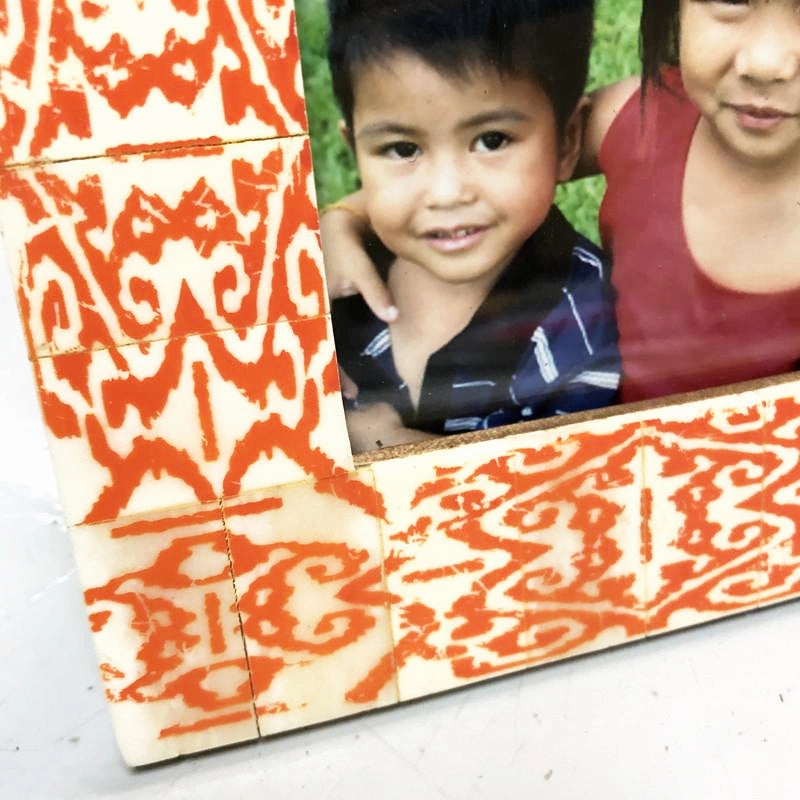 Picture Frame Orange Ikat
