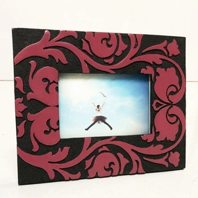Picture Frame Pink Damask textured wall artwork