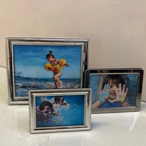 Picture Frame Set Silver textured wall artwork