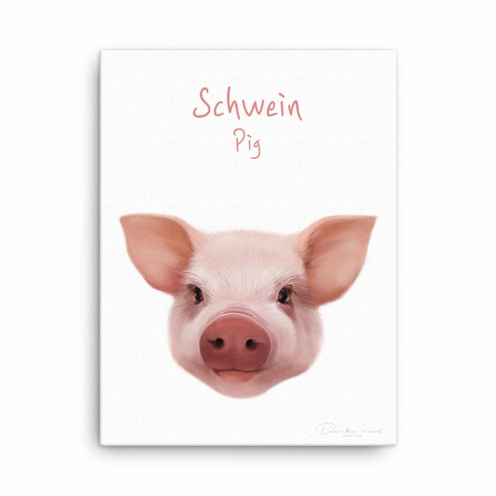 Pig - canvas canvas mural art