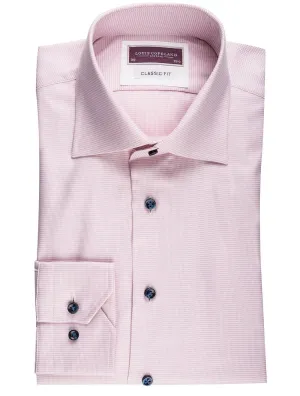 Pink Kontrastknopf Mikro-Hundezahn Klassisch geschnittenes Hemd Pink/tailo
