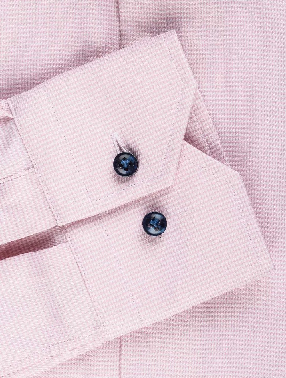 Pink Kontrastknopf Mikro-Hundezahn Klassisch geschnittenes Hemd Pink/tailo
