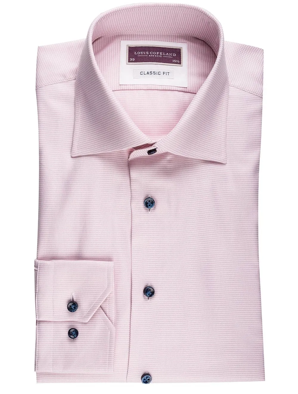 Pink Kontrastknopf Mikro-Hundezahn Klassisch geschnittenes Hemd Pink/tailo