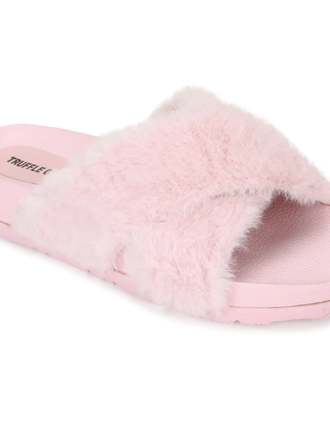 Rosa flauschige Fell Pantoffeln